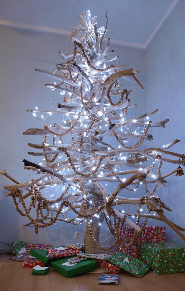 Christmas Tree Made From Branches.