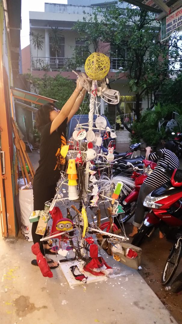 Christmas Tree Made Of Trash.