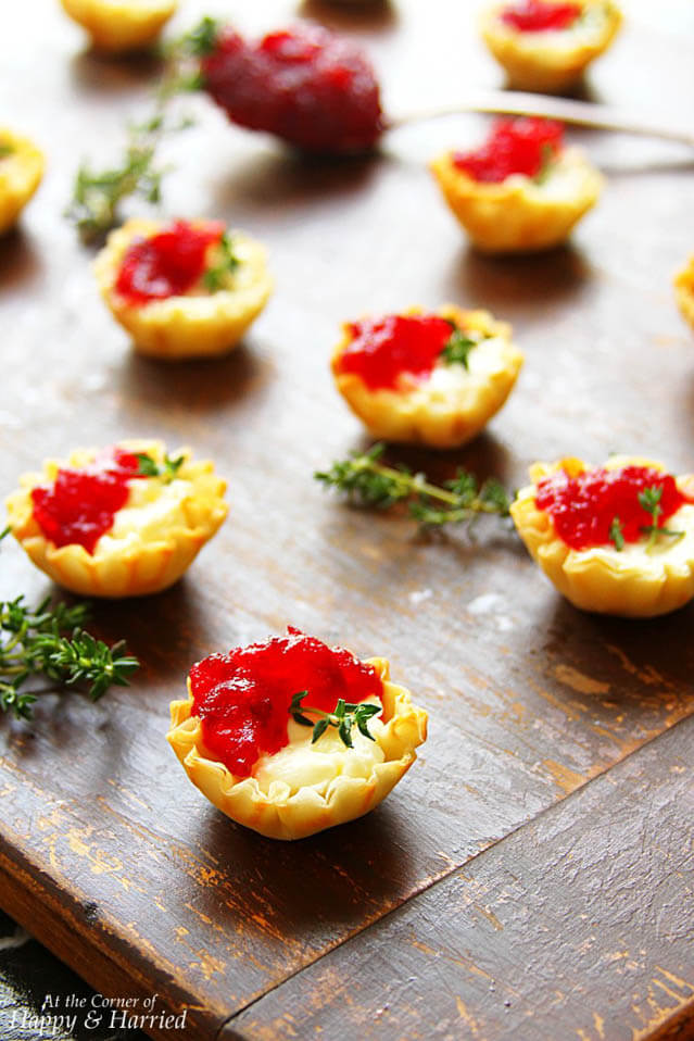 Cranberry Cream Cheese Mini Phyllo Bites.