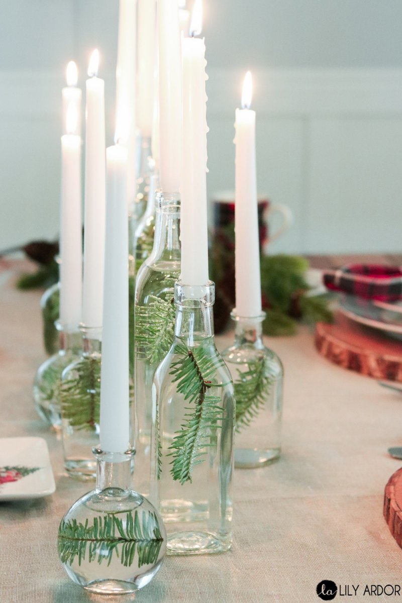 DIY bottle candle holder