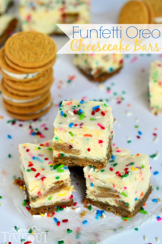 Funfetti Oreo Cheesecake Bars by Mom on Timeout