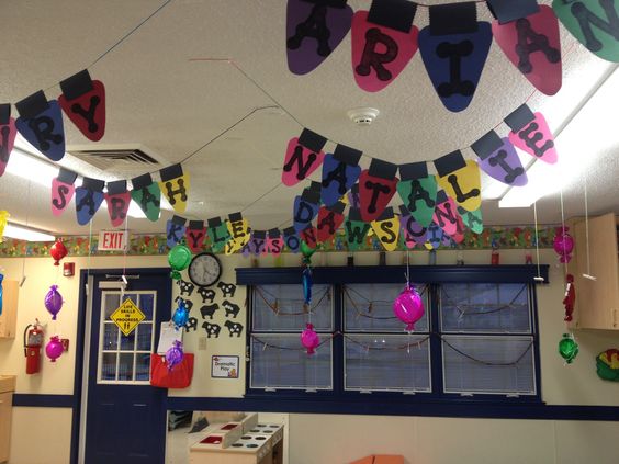 Garlands with Students Names Is a Sweet Way to Decorate Classrooms.