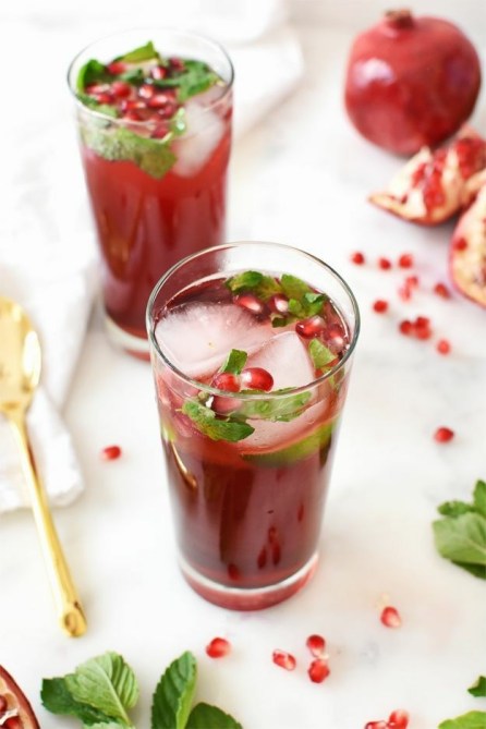 Holiday Pomegranate Mojito Mocktail