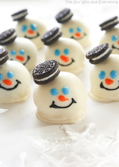 Melted Snowmen Oreo Balls by The Girl Who Ate Everything