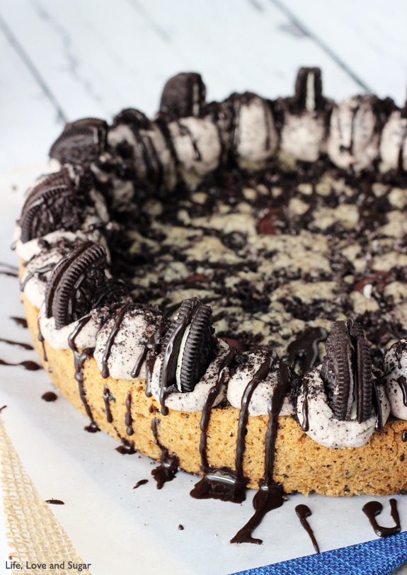 Oreo Cookies and Cream Cookie Cake by Life, Love and Sugar