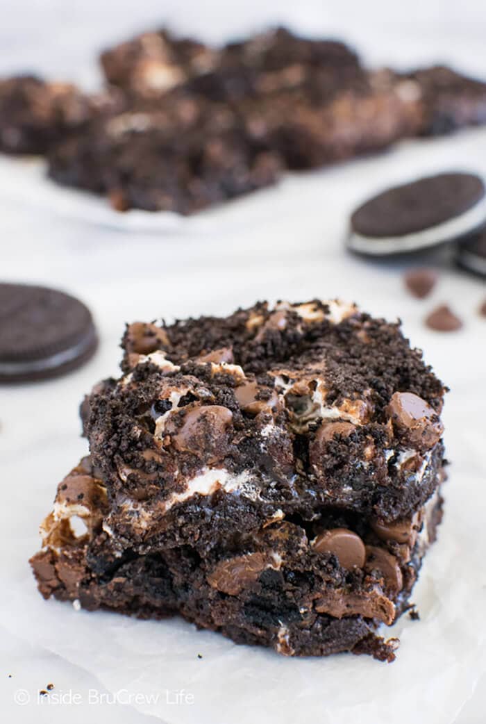 Oreo Marshmallow Brownies.