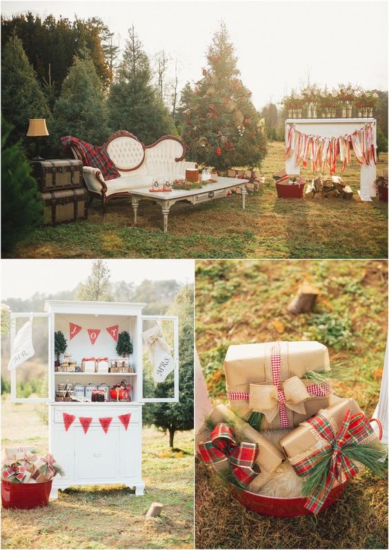 Outdoor Christmas Decor for Rich Photo Shoot.