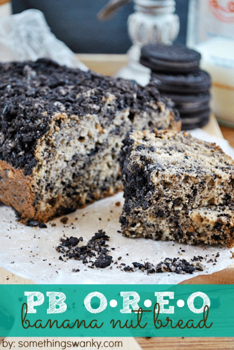 Peanut Butter Oreo Banana Bread by Something Swanky