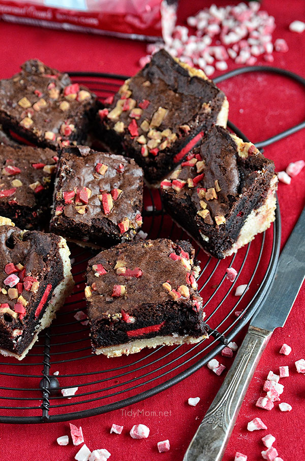 Ultimate Peppermint n Oreo Fudge Brownies. Recipe at TidyMom.net