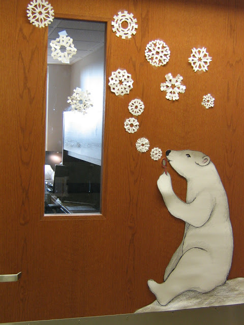 Polar Bear Christmas Door.