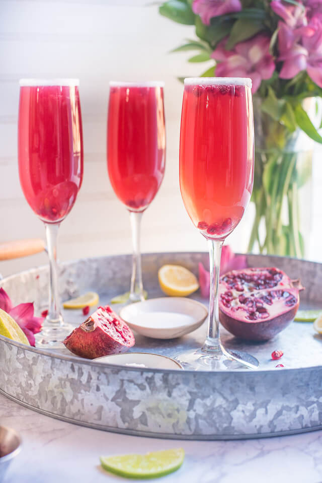 Pomegranate Champagne Margaritas.