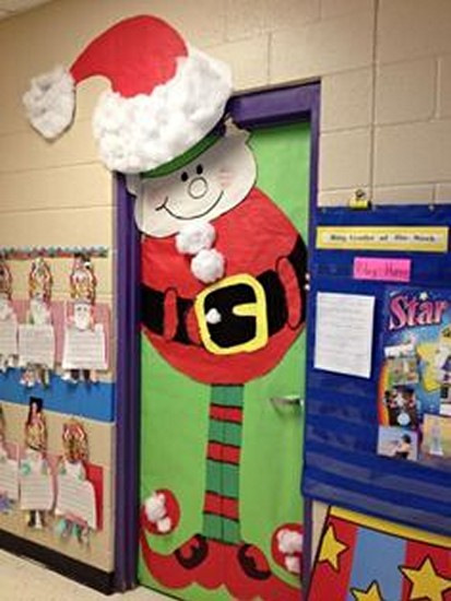 Santa Elf Christmas Door.