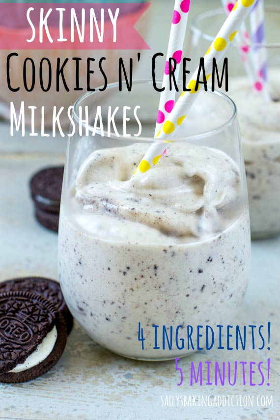 Skinny Cookies and Cream Milkshake by Sally’s Baking Addiction