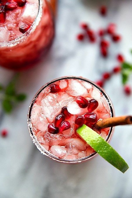 Sparkling Cranberry Lime and Pomegranate Beverage