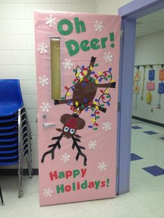 Upside Down Reindeer Door.