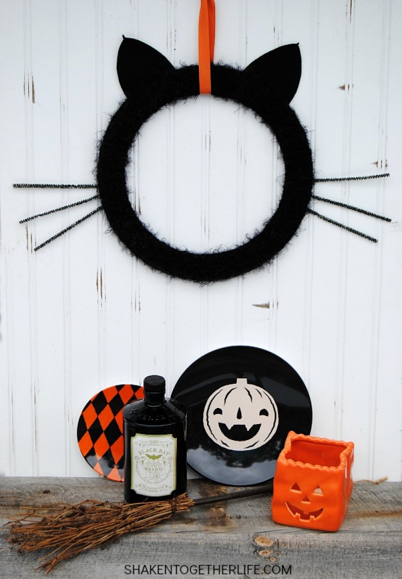 Black Cat Wreath from Shaken Together Life