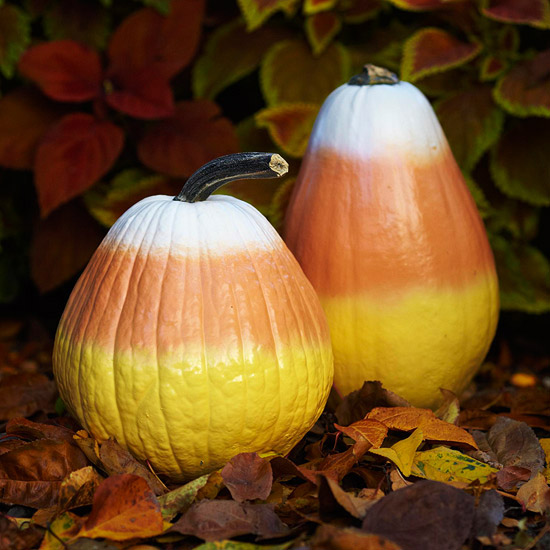 Candy Corn Pumpkins from BHG