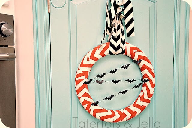 Chevron Halloween Wreath