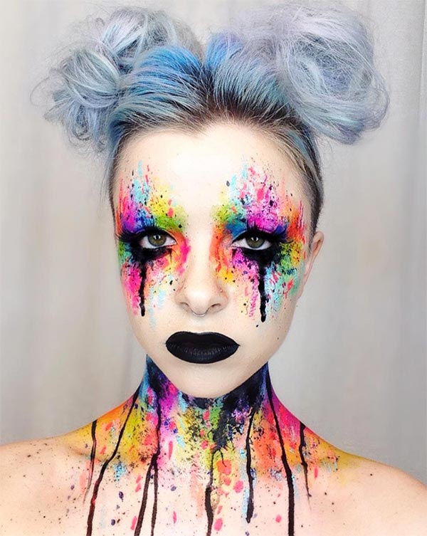 Color explosion makeup.
