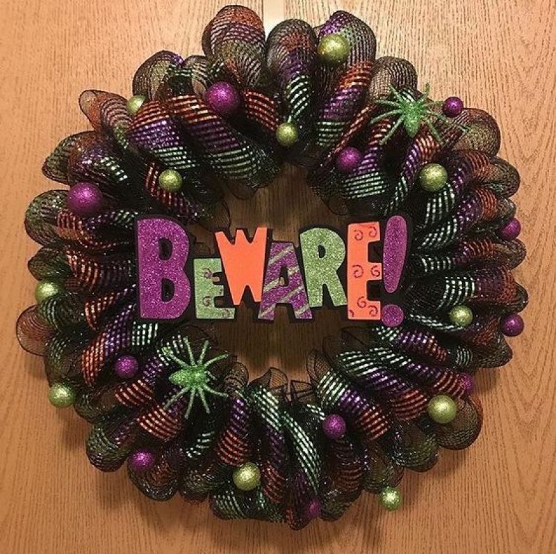 Colorful Wreath with Glittery Balls.