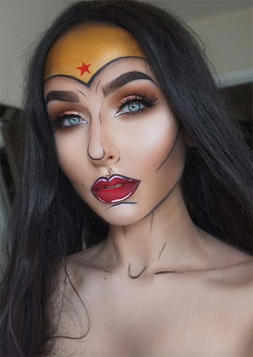 Comic Wonder Woman Makeup.