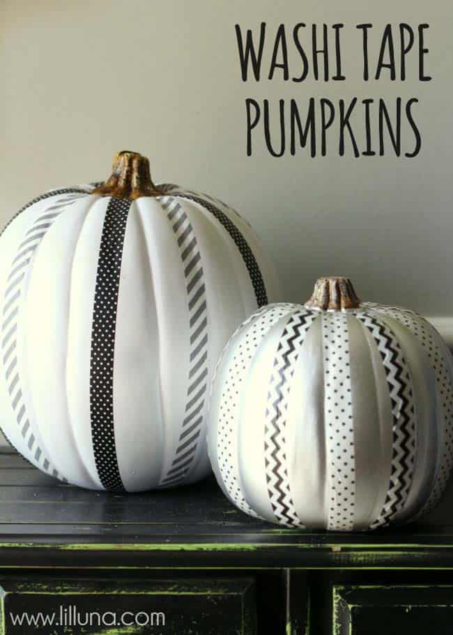 Create decorative pumpkins using washi tape!