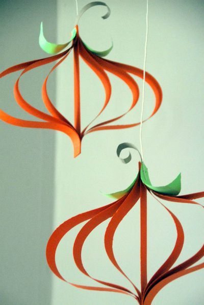 Curly Paper Pumpkin Craft on All Free Kids Crafts