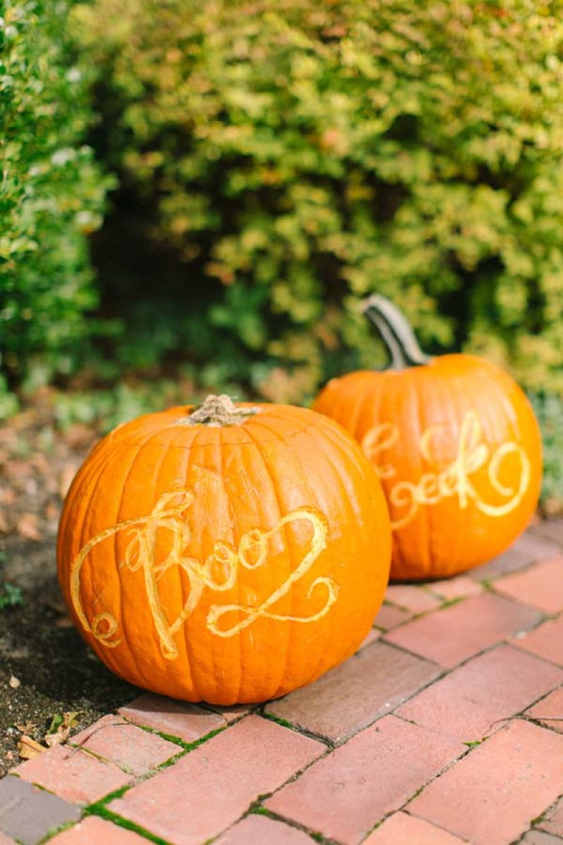 DIY Calligraphy Pumpkins.