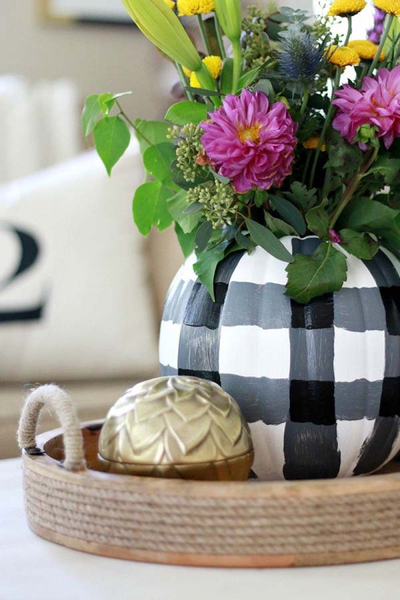 DIY Plaid Pumpkin.