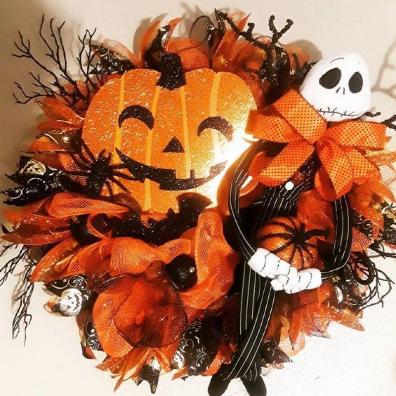 Dried Leaves Grapevine and Ghost Soft Toy Crafted Wreath.