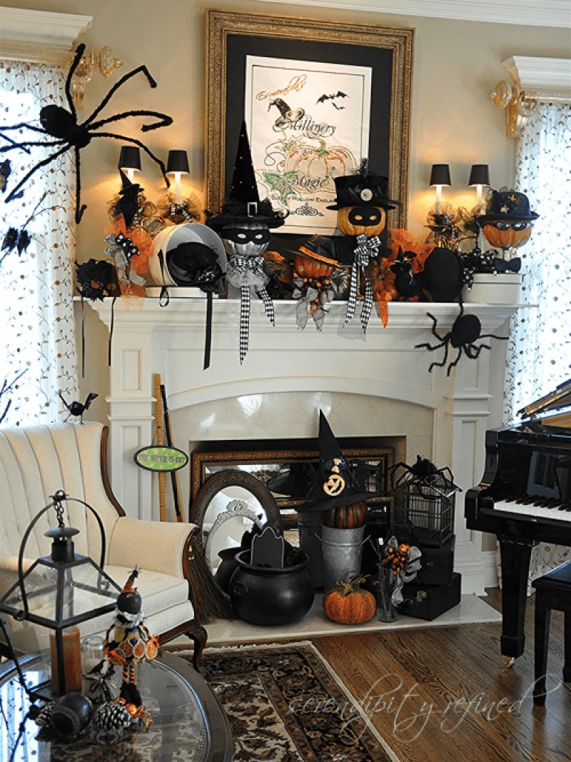 Eclectic Halloween Mantle