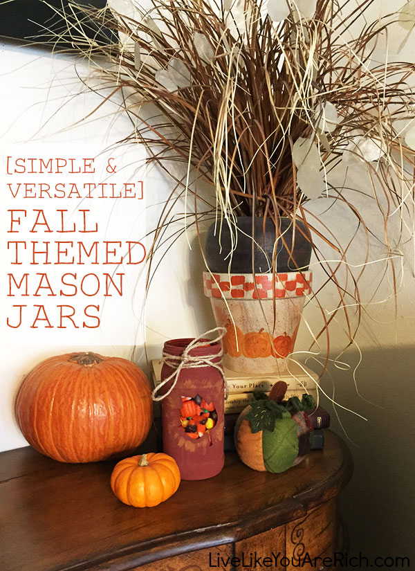 Fall Themed Mason Jars