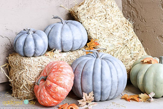 Faux Galvanized pumpkins by Addicted 2 DIY