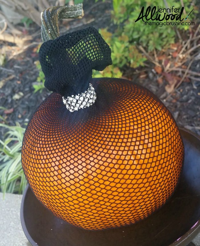 Fishnet covered Pumpkins – The Magic Brush Inc