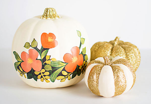 Floral & Glitter pumpkins.