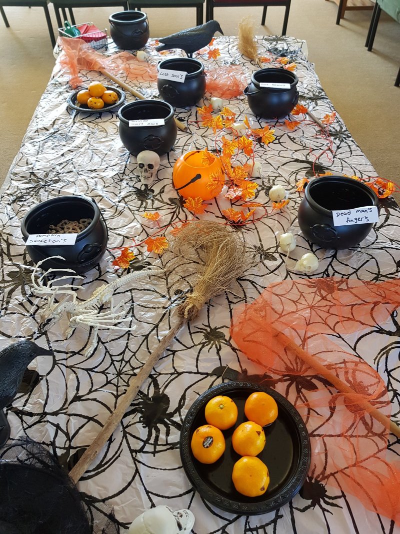 Fun table set up for Halloween party