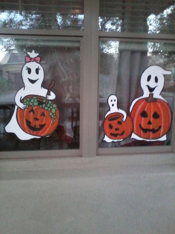 Ghosts window painting.