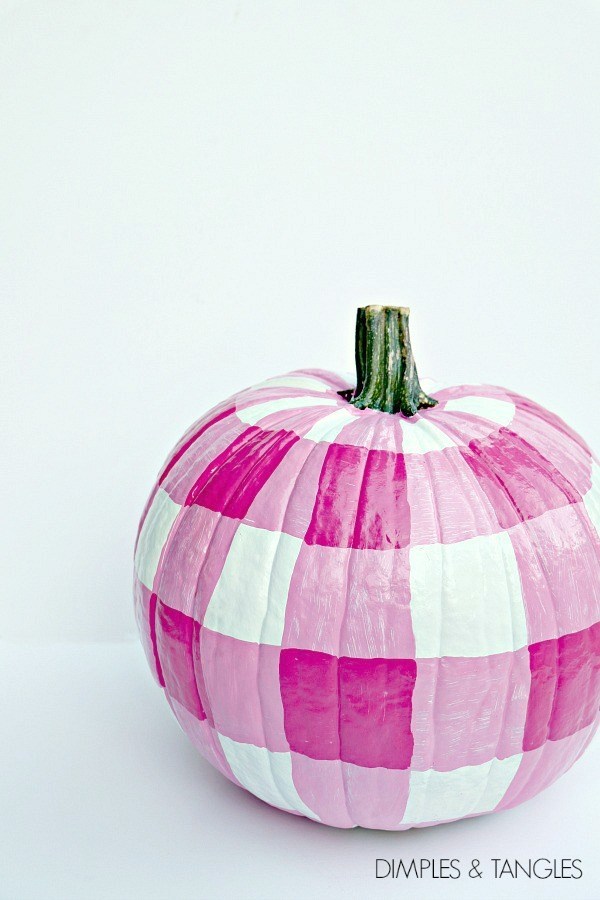 Gingham Painted Pumpkin