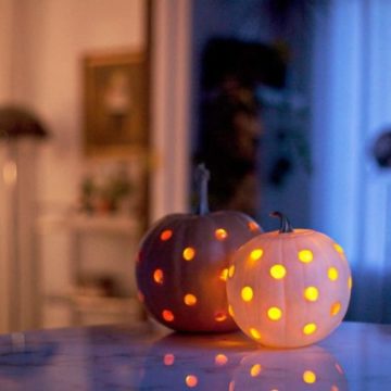 Glass Bead Jack-O-Lanterns from A Beautiful Mess