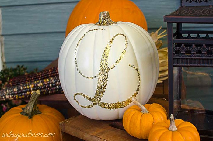 Glitter Monogrammed Pumpkins by Unoriginal Mom