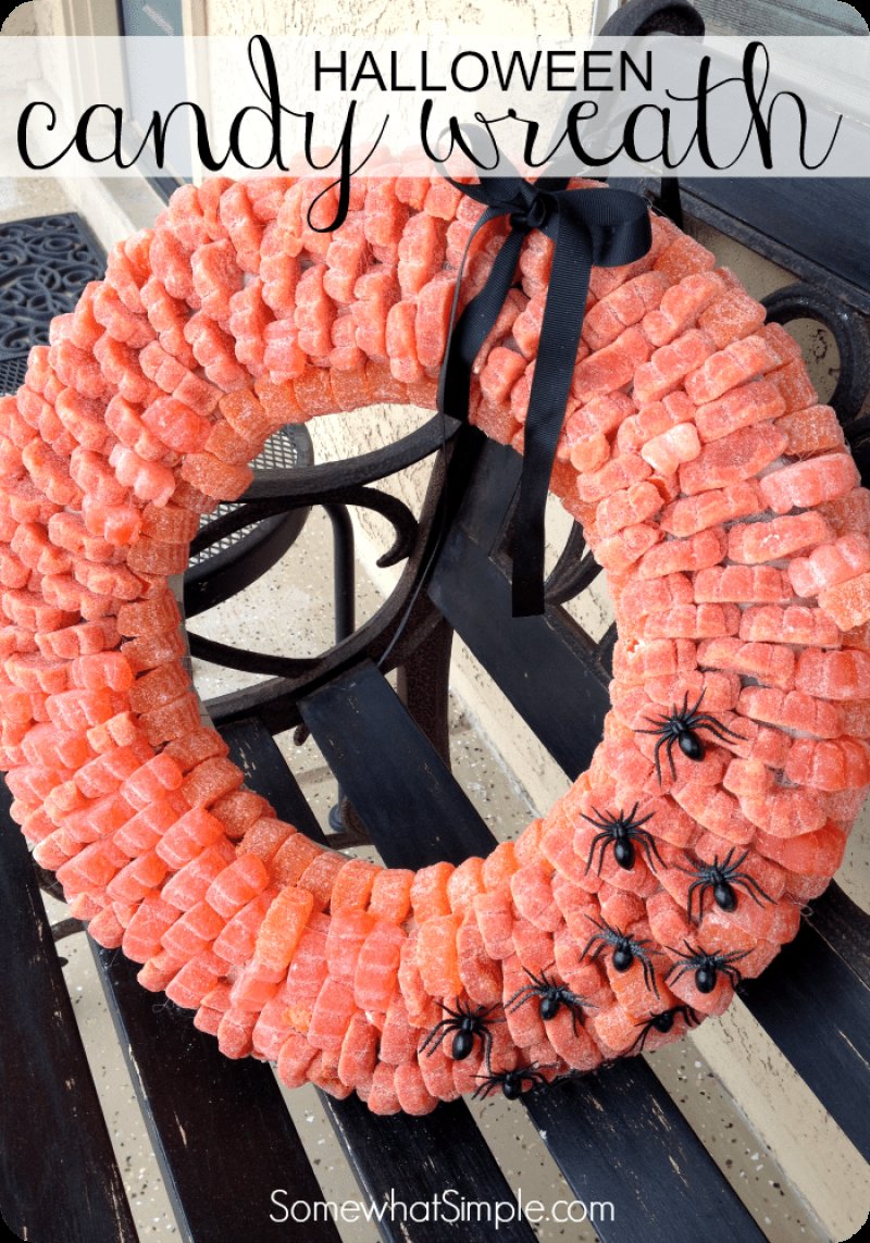 Halloween Candy Wreath by Somewhat Simple