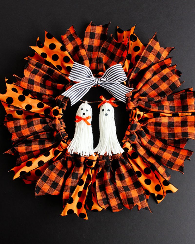 Halloween Ribbon Wreath from Positively Splendid