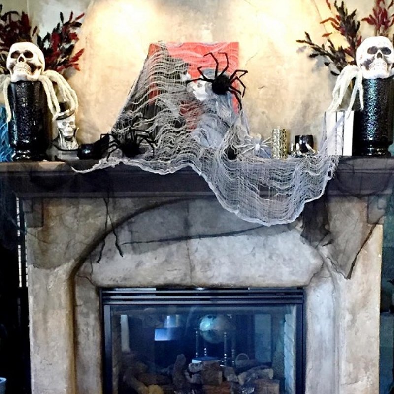 Haunted Fireplace Decoration for Halloween.
