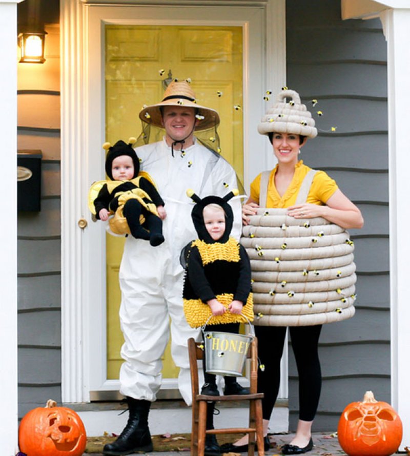 Honeybees With Their Beehive And Beekeeper.