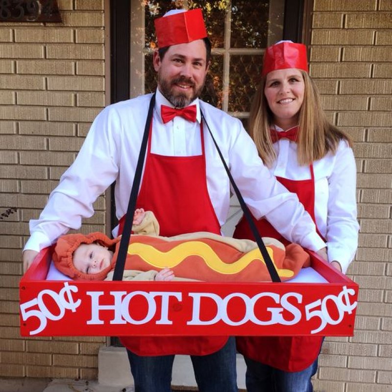 Hot Dog Stand Family Costume