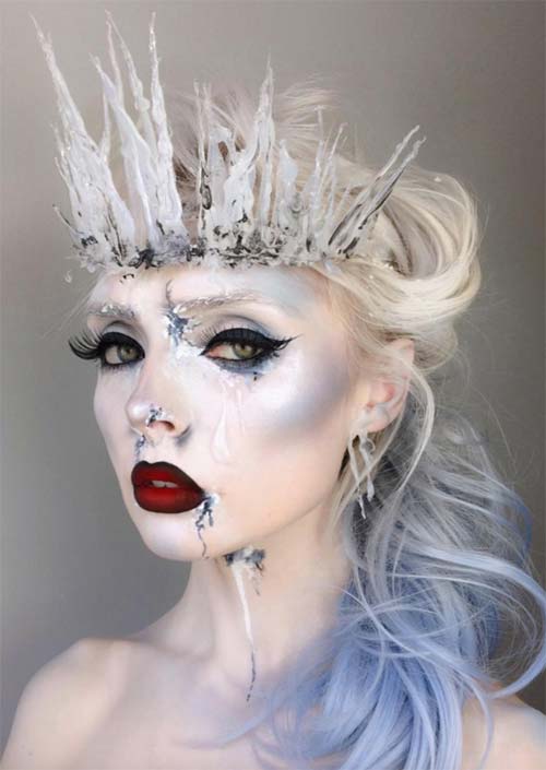 Ice Queen Halloween Makeup.
