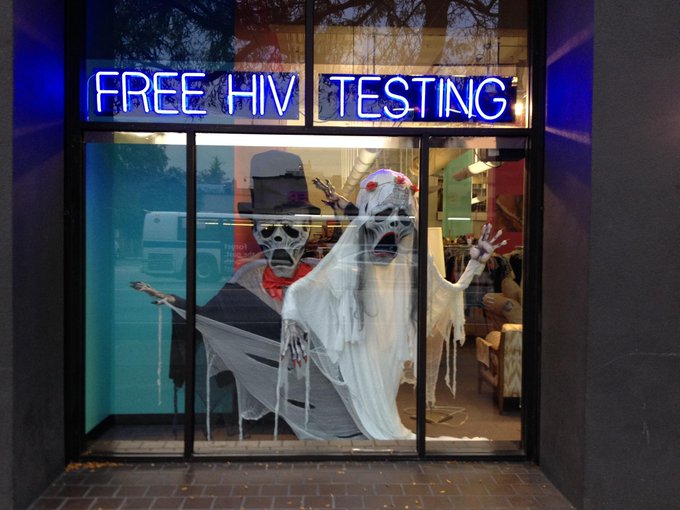 Inappropriate Halloween Window Display