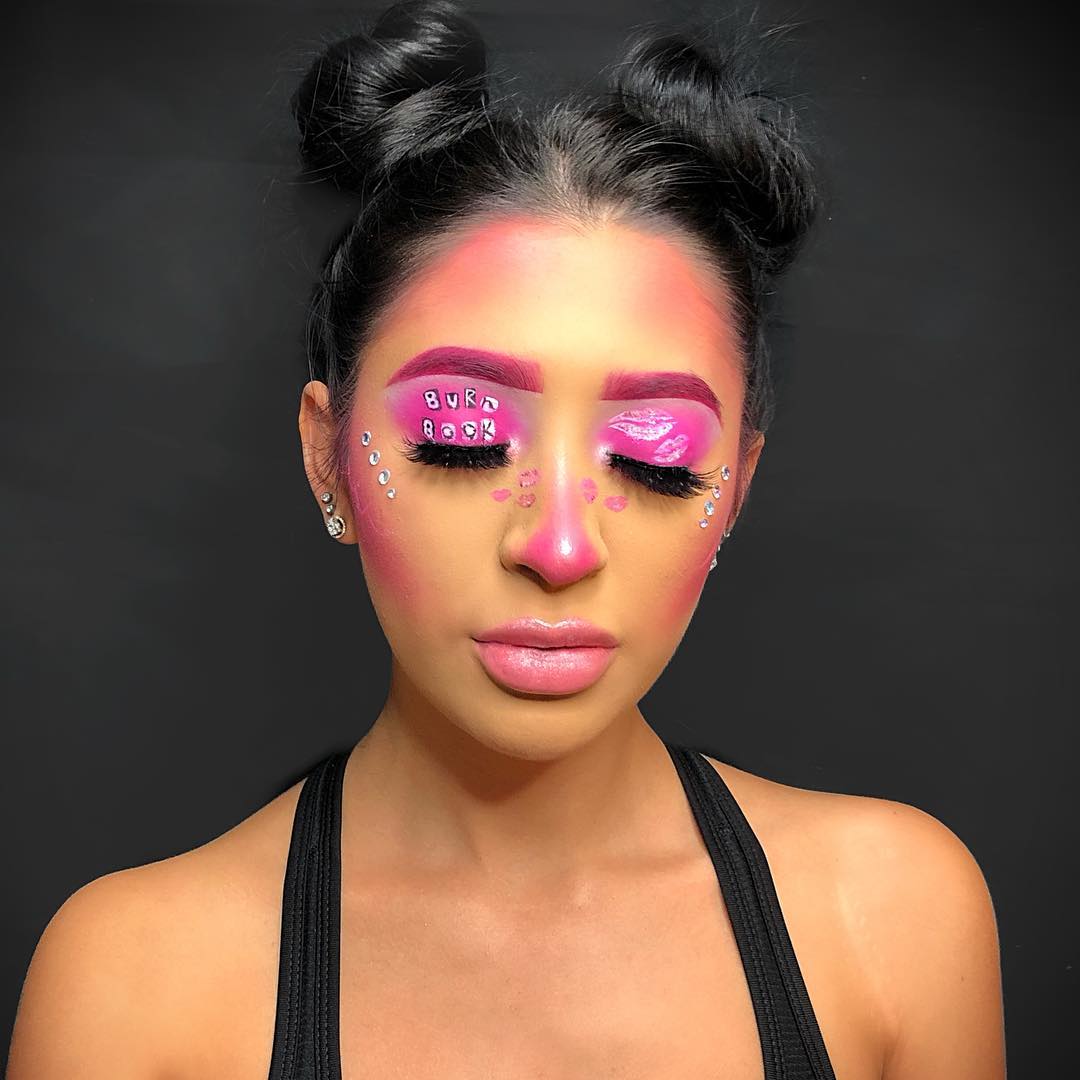 Mean Girls Inspired Burn Book Halloween Makeup Look.