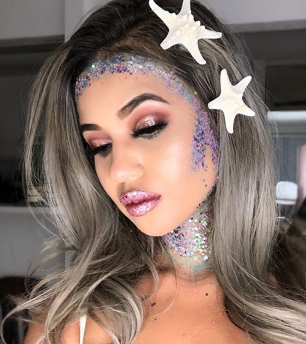 Mermaid Look for Halloween Party.