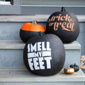 No-Carve Typography Pumpkins